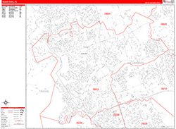 Cedar Park Wall Map Zip Code Red Line Style 2026